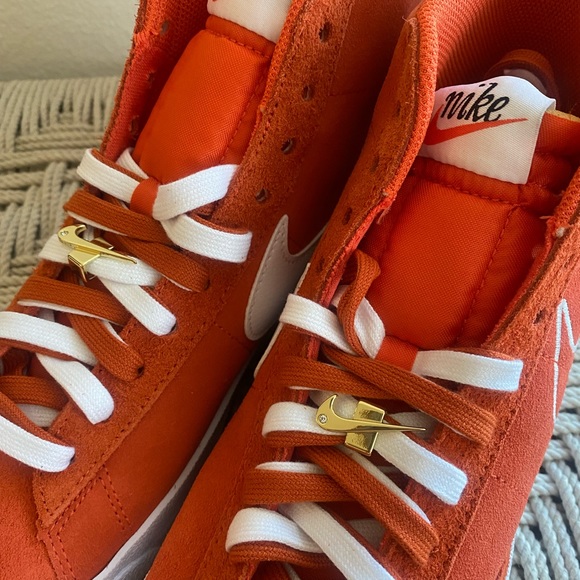 Nike blazer mid 77 orange suede shoes sneakers mens 9.5 10 - Picture 9 of 14